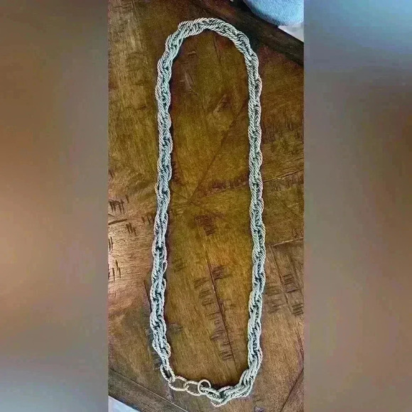 Vintage 1970’s Silver Rope Chain Necklace - Picture 1 of 2